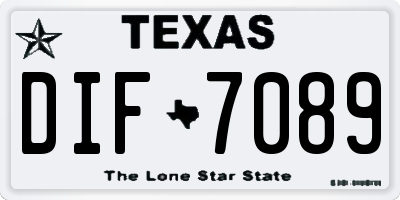 TX license plate DIF7089