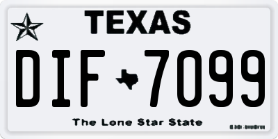 TX license plate DIF7099