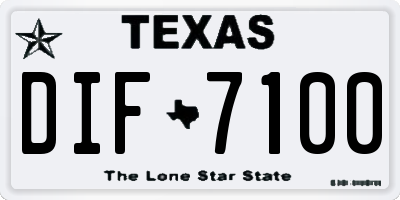 TX license plate DIF7100