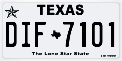 TX license plate DIF7101