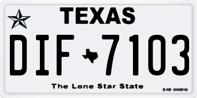 TX license plate DIF7103