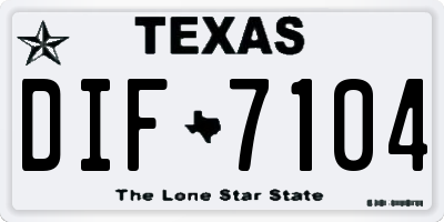 TX license plate DIF7104