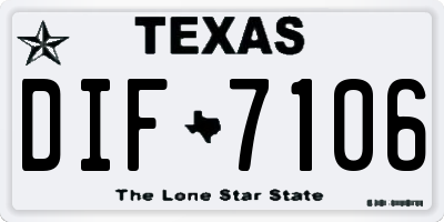 TX license plate DIF7106