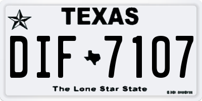 TX license plate DIF7107