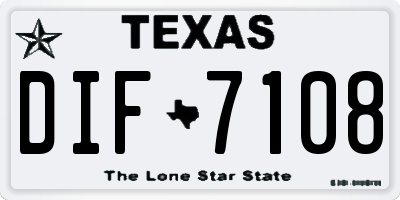TX license plate DIF7108