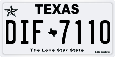 TX license plate DIF7110