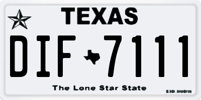 TX license plate DIF7111