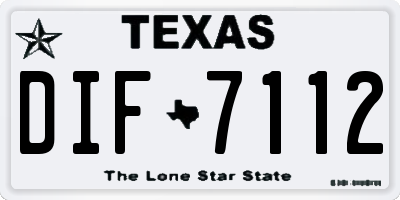 TX license plate DIF7112