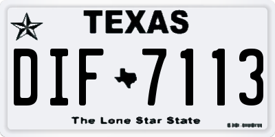 TX license plate DIF7113
