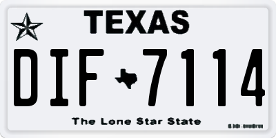 TX license plate DIF7114