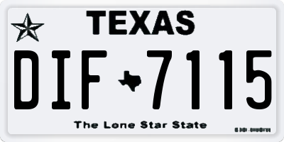 TX license plate DIF7115