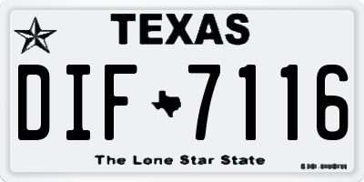 TX license plate DIF7116