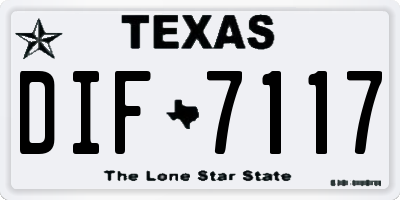 TX license plate DIF7117