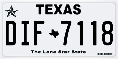 TX license plate DIF7118