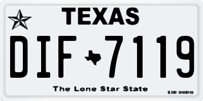 TX license plate DIF7119