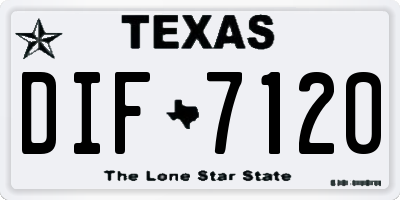 TX license plate DIF7120