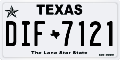 TX license plate DIF7121