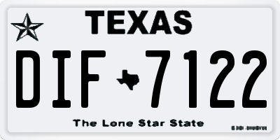 TX license plate DIF7122
