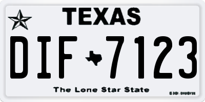 TX license plate DIF7123