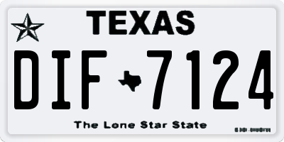 TX license plate DIF7124