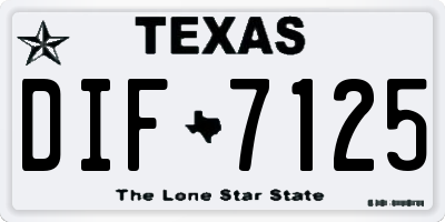 TX license plate DIF7125