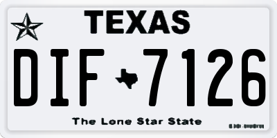 TX license plate DIF7126