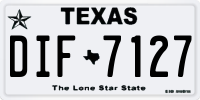 TX license plate DIF7127