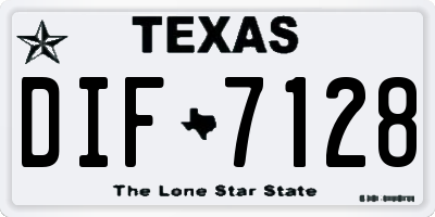 TX license plate DIF7128