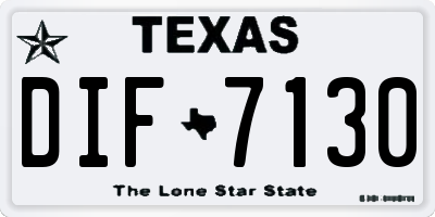 TX license plate DIF7130