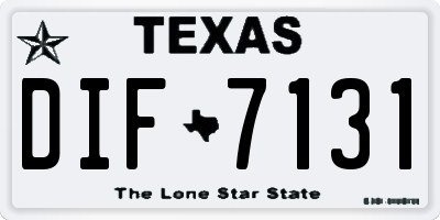 TX license plate DIF7131