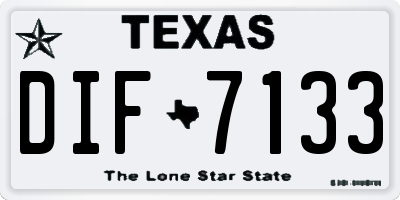 TX license plate DIF7133