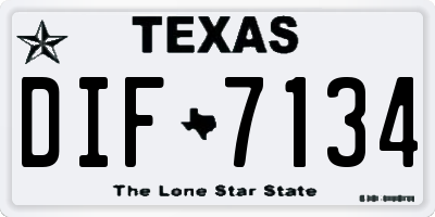 TX license plate DIF7134