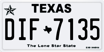 TX license plate DIF7135