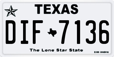 TX license plate DIF7136