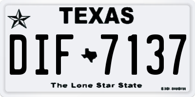 TX license plate DIF7137