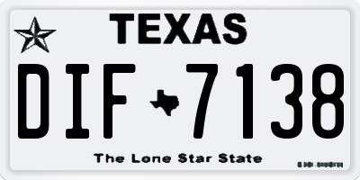 TX license plate DIF7138