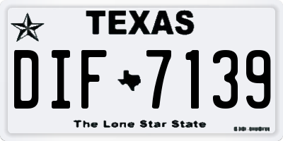 TX license plate DIF7139