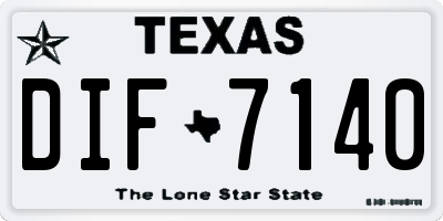 TX license plate DIF7140