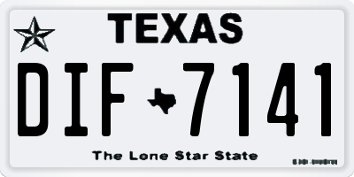 TX license plate DIF7141