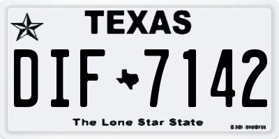 TX license plate DIF7142