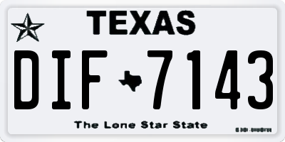 TX license plate DIF7143