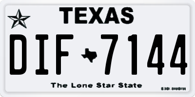 TX license plate DIF7144