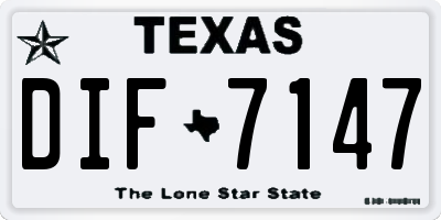 TX license plate DIF7147