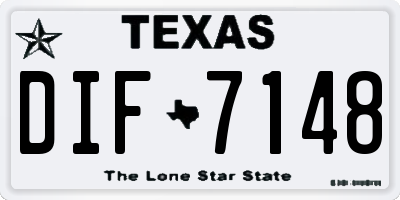 TX license plate DIF7148