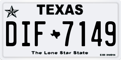 TX license plate DIF7149