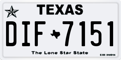 TX license plate DIF7151