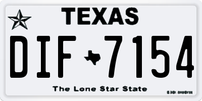 TX license plate DIF7154