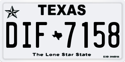 TX license plate DIF7158