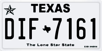 TX license plate DIF7161