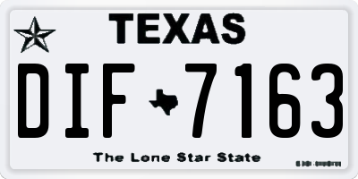 TX license plate DIF7163